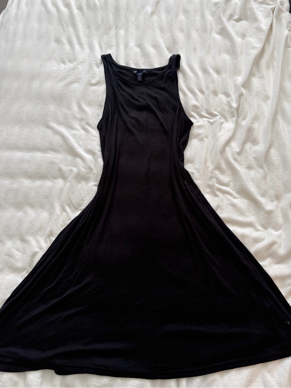 GAP Black Sleeveless Midi A-Line Dress